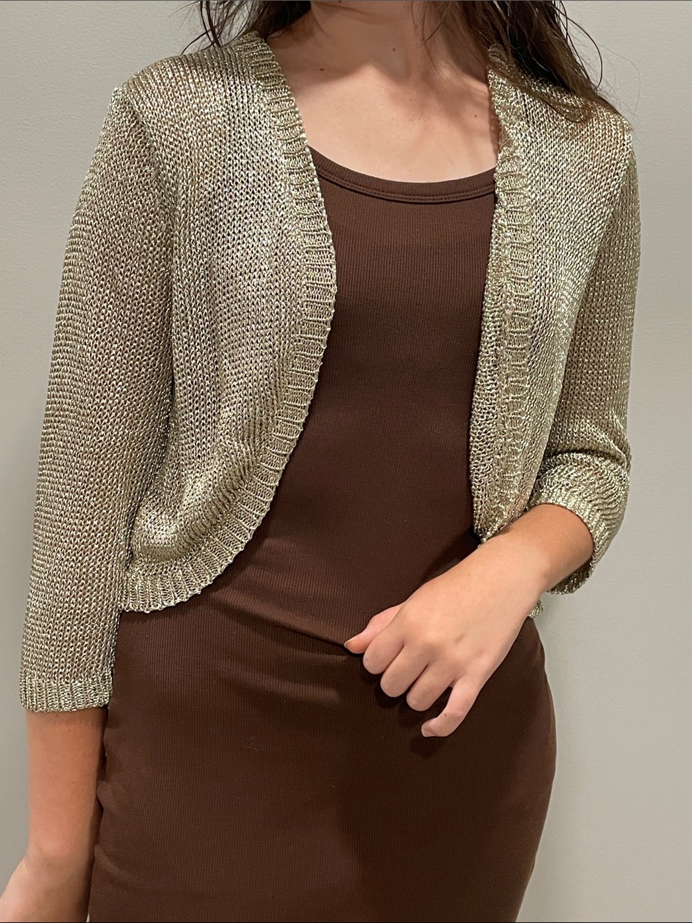 Roman Metallic Gold Cardigan✨